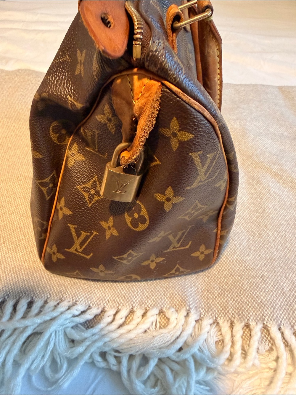 Louis Vuitton Monogram Canvas Speedy 25 Satchel in Brown and Tan - Picture 6 of 6